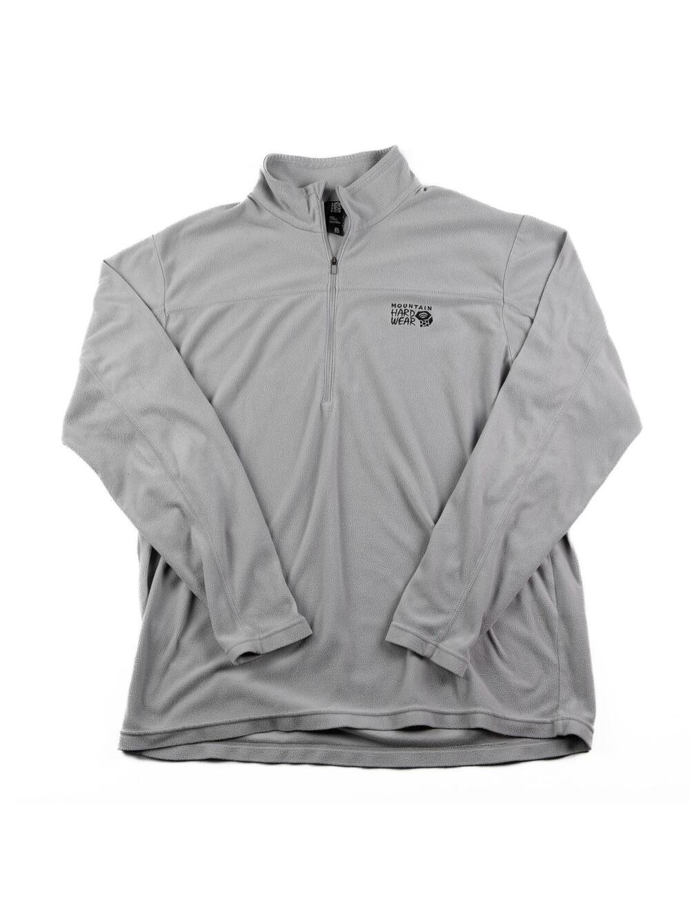 Mountain Hardwear Fleece Pullover Mens XL Gray 1/4 Zip Outdoor Jacket